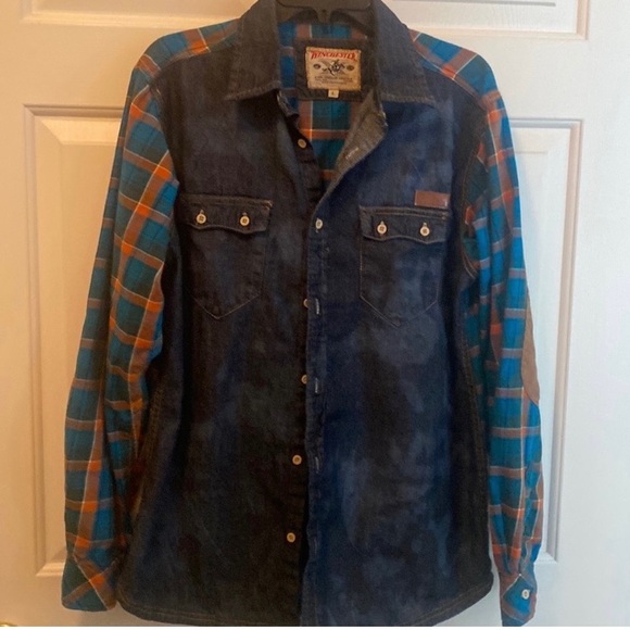 Winchester Shirt Jacket Mens Large Blue Denim Orange Plaid Acid Wash
Western - Picture 5 of 7